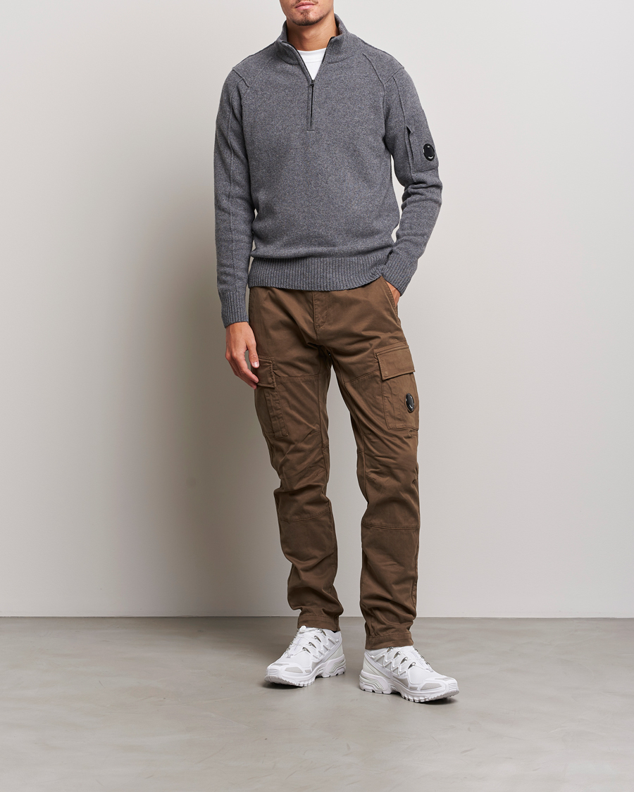 Herre | Trøjer | C.P. Company | Lambswool Lens Half Zip Grey Marl
