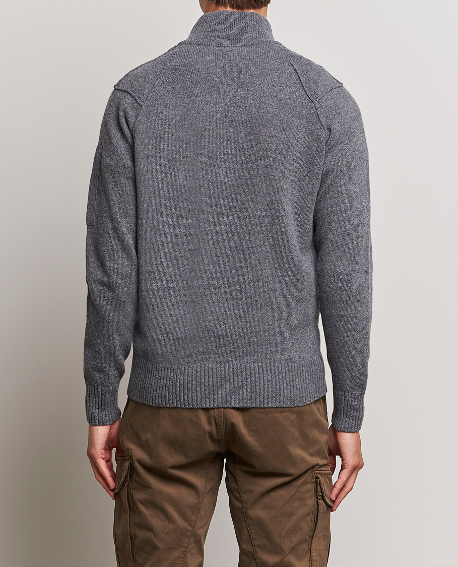 Herre | Trøjer | C.P. Company | Lambswool Lens Half Zip Grey Marl