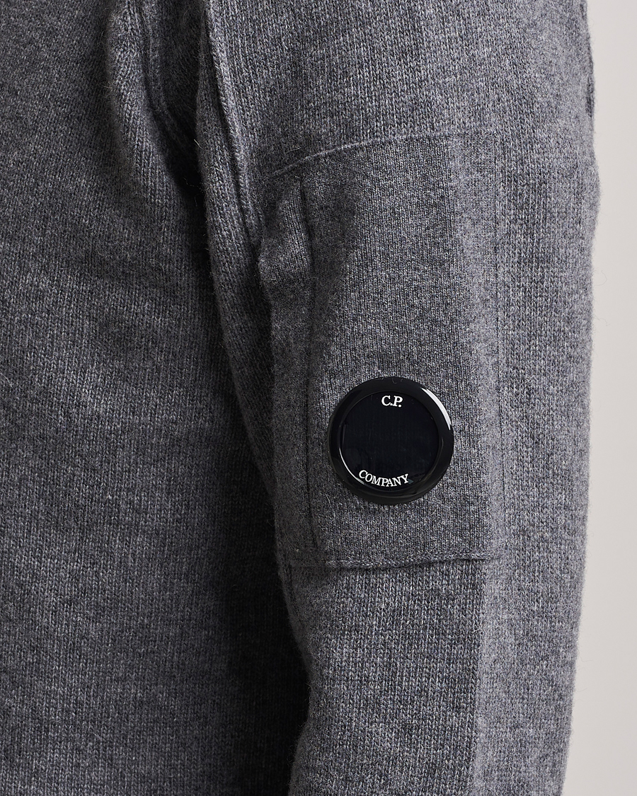 Herre | Trøjer | C.P. Company | Lambswool Lens Half Zip Grey Marl
