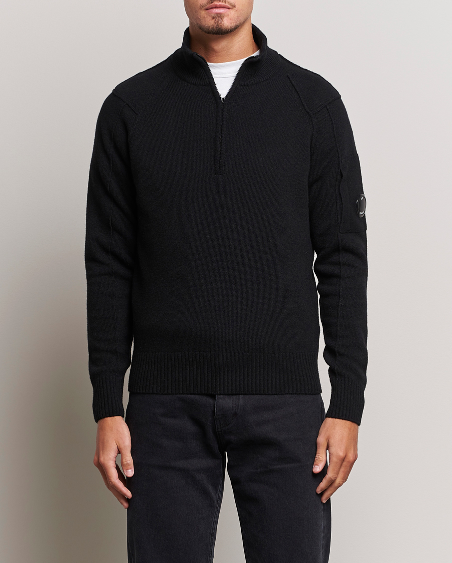 Herre | Trøjer | C.P. Company | Lambswool Lens Half Zip Black