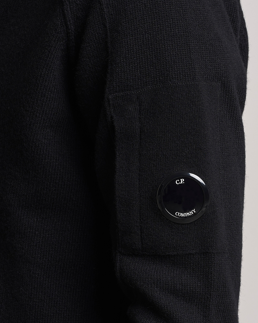 Herre | Trøjer | C.P. Company | Lambswool Lens Half Zip Black