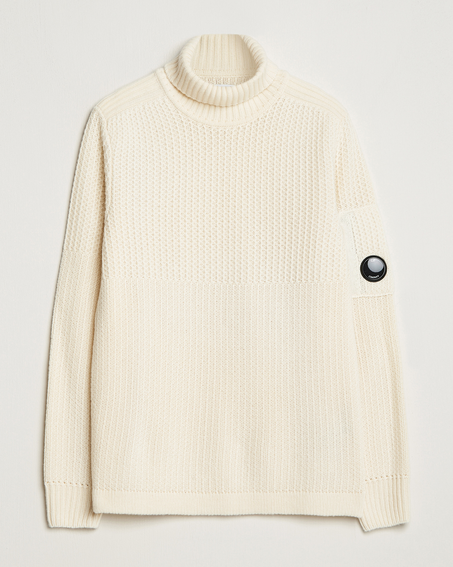 Herre | Trøjer | C.P. Company | Heavy Knitted Lambswool Rollneck White