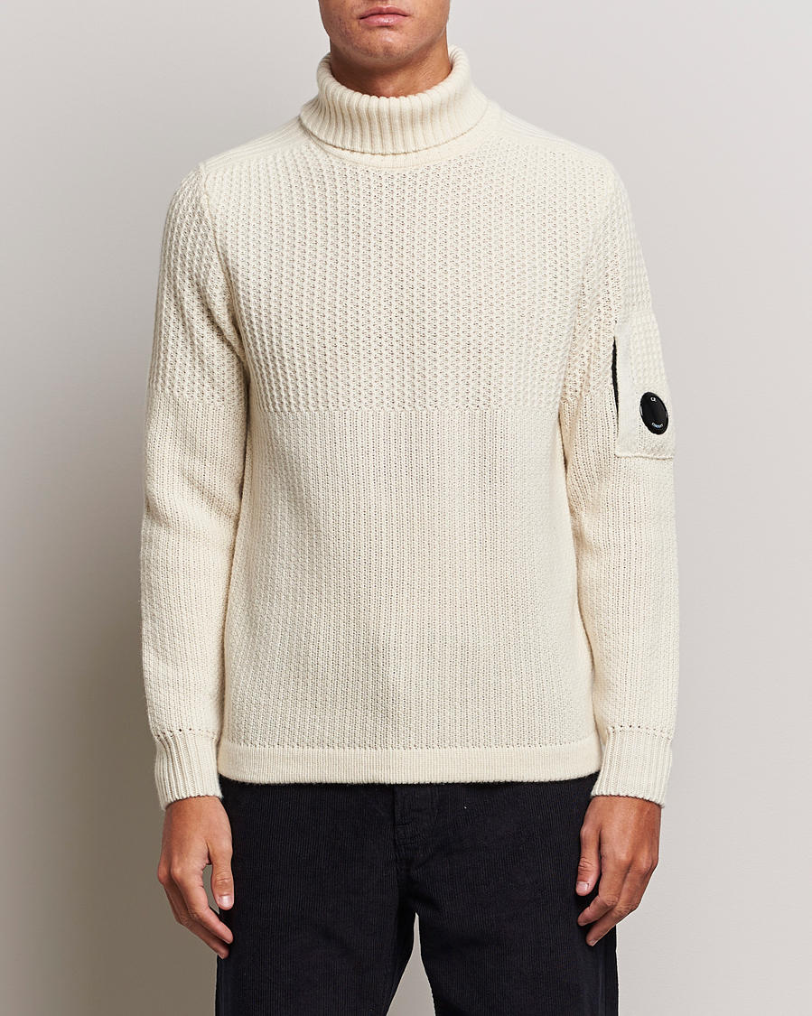 Herre | Trøjer | C.P. Company | Heavy Knitted Lambswool Rollneck White