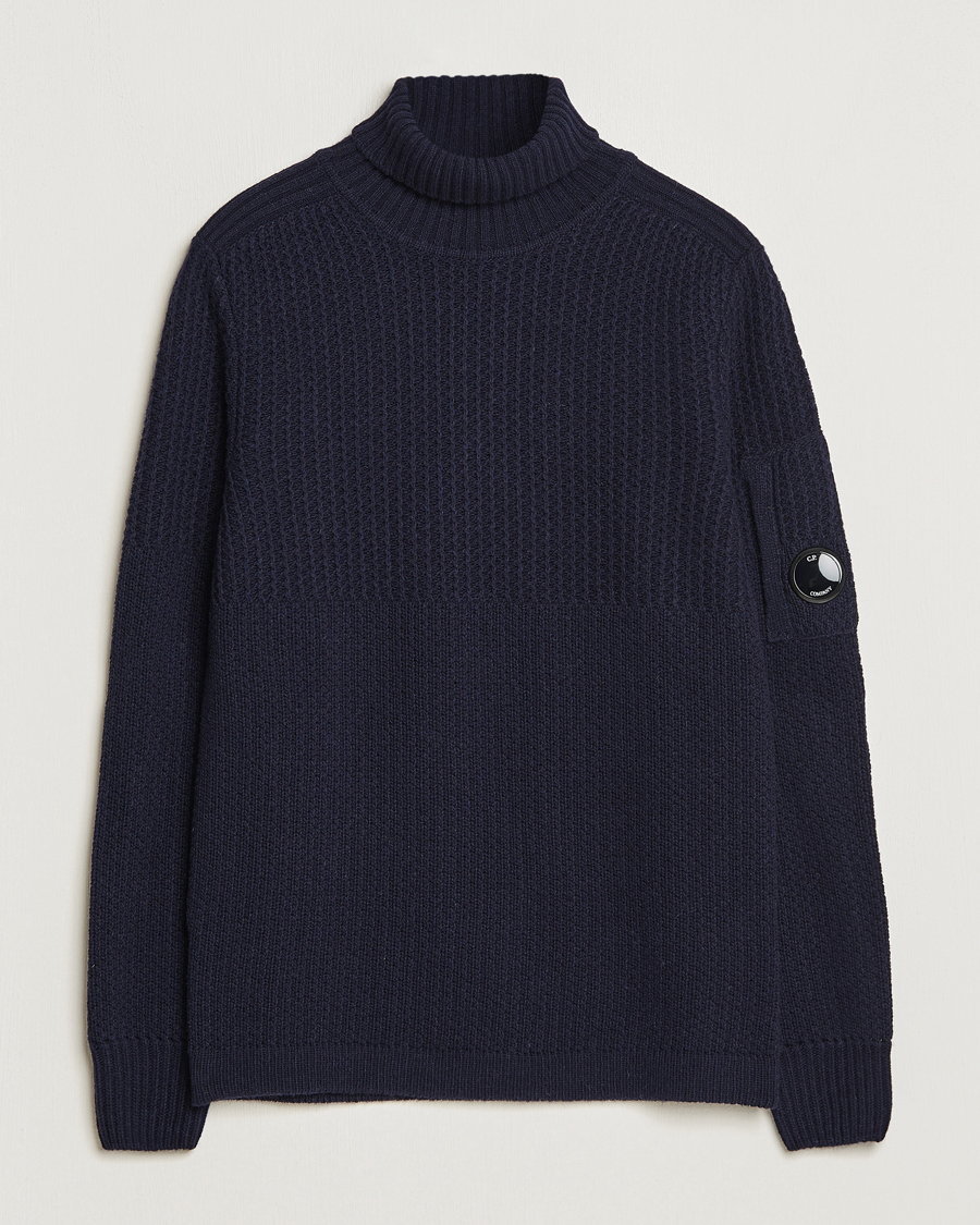 Herre | Trøjer | C.P. Company | Heavy Knitted Lambswool Rollneck Total Eclipse
