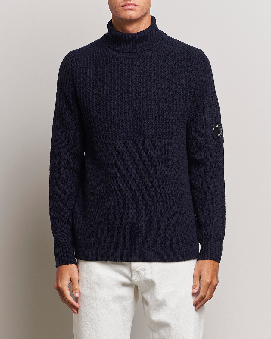 Herre | Trøjer | C.P. Company | Heavy Knitted Lambswool Rollneck Total Eclipse