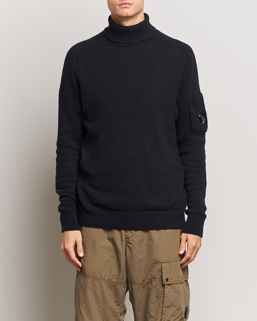 Herre | Trøjer | C.P. Company | Fleece Knit Rollneck Black