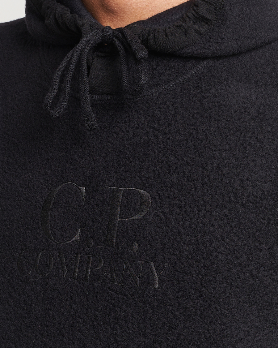 Herre | Trøjer | C.P. Company | Wool Polar Fleece Logo Hood Black