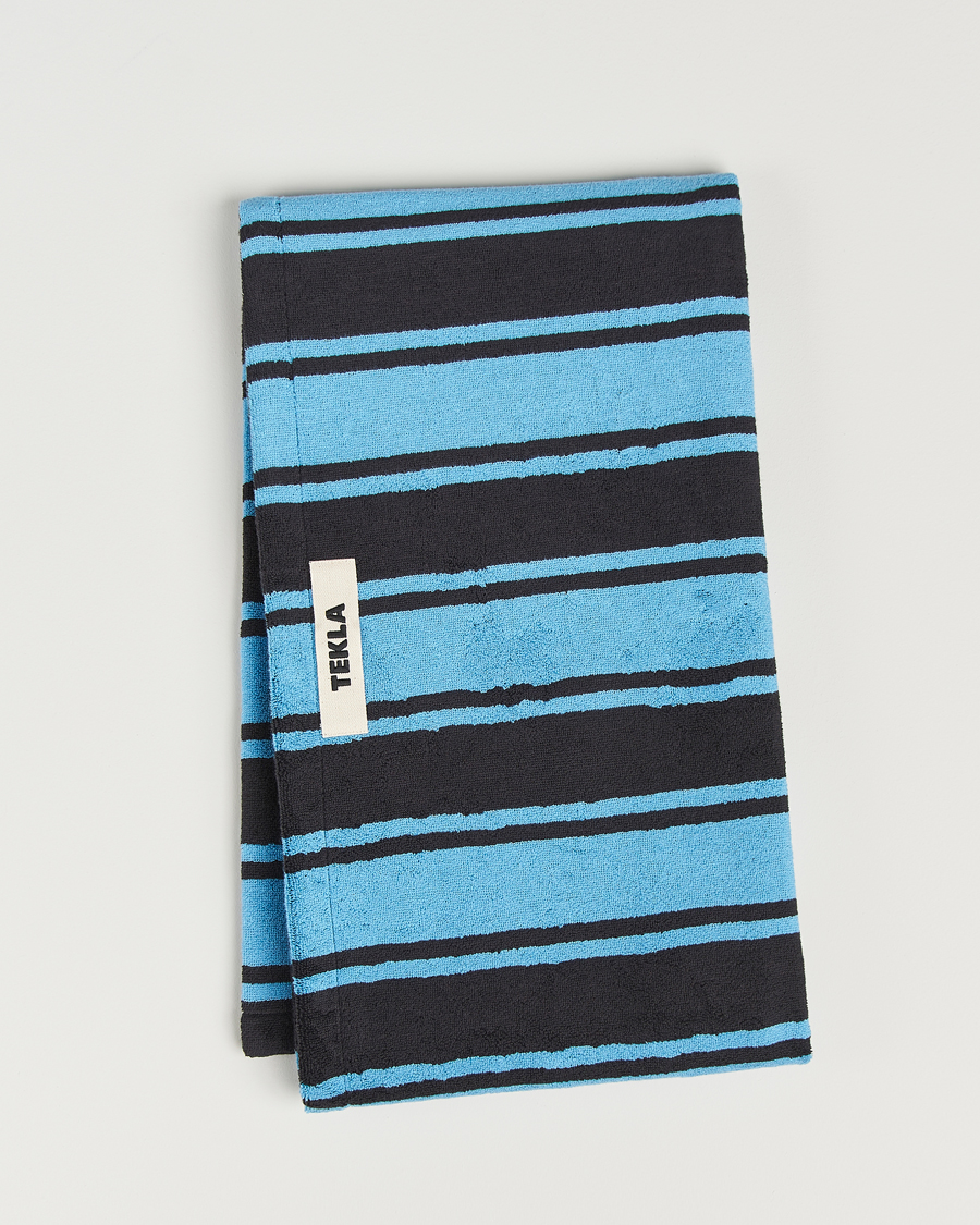 Herre | Tekla Organic Terry Beach Towel Liquorice Stripes | Tekla | Organic Terry Beach Towel Liquorice Stripes
