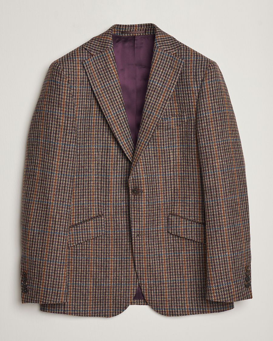 Herre | Blazere & jakker | Walker Slater | Edward Lambswool Houndstooth Blazer Brown/Navy