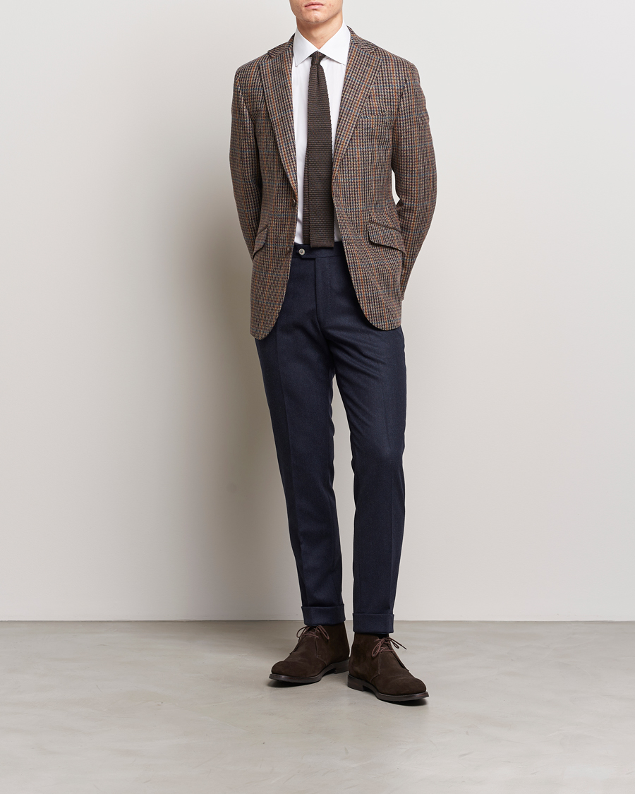 Herre | Blazere & jakker | Walker Slater | Edward Lambswool Houndstooth Blazer Brown/Navy