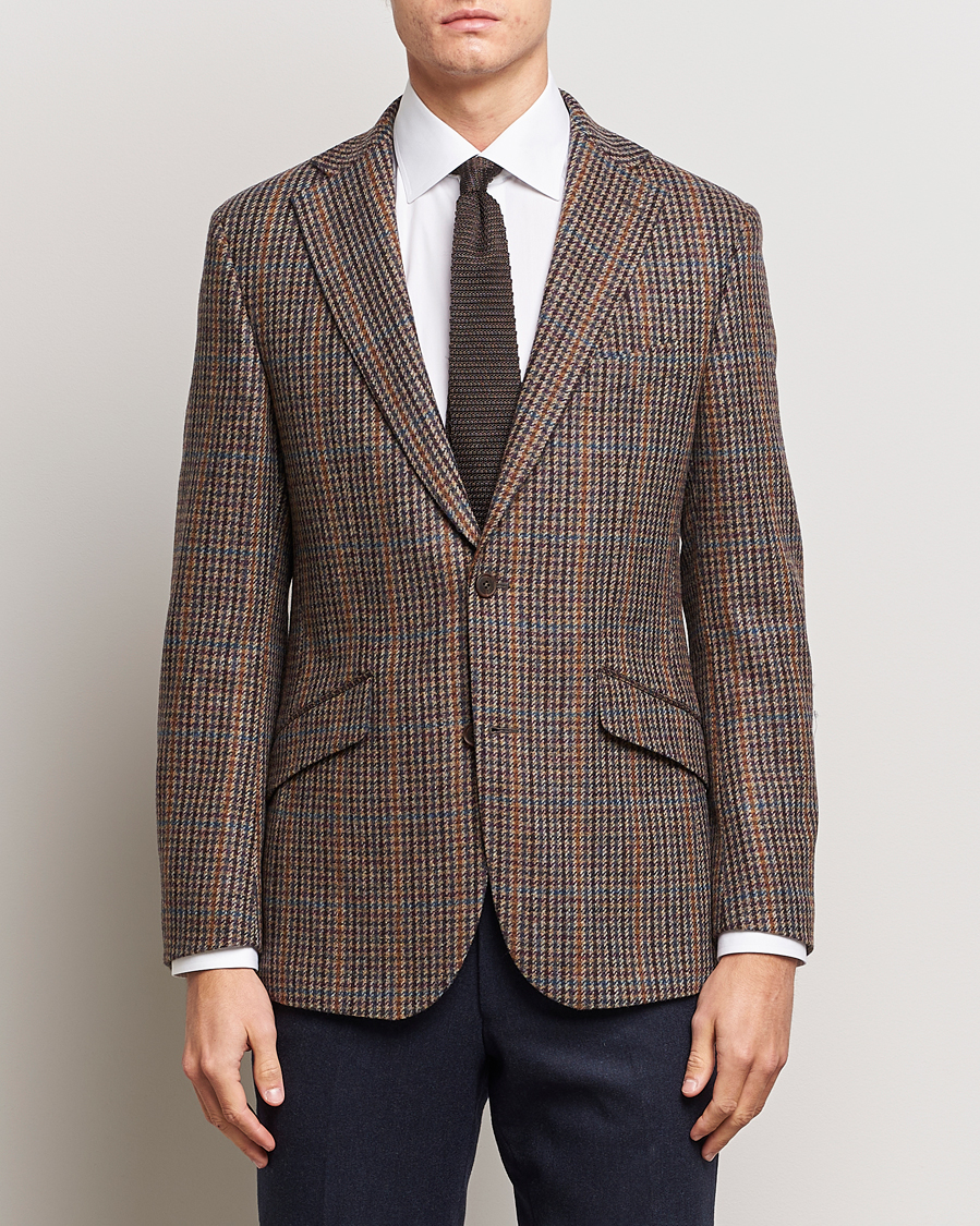 Herre | Blazere & jakker | Walker Slater | Edward Lambswool Houndstooth Blazer Brown/Navy