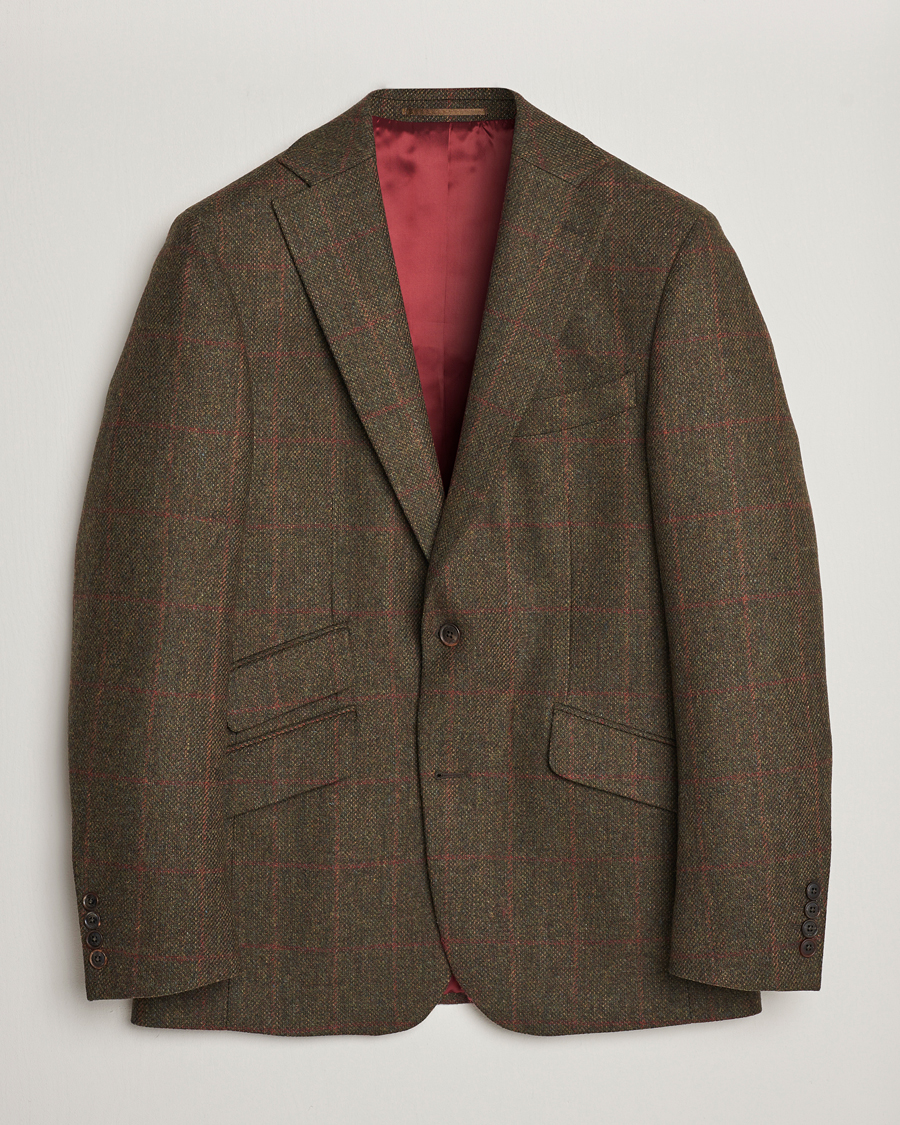 Herre | Blazere & jakker | Walker Slater | Edward Lambswool Windowpane Blazer Green