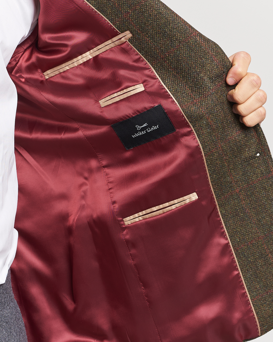Herre | Blazere & jakker | Walker Slater | Edward Lambswool Windowpane Blazer Green