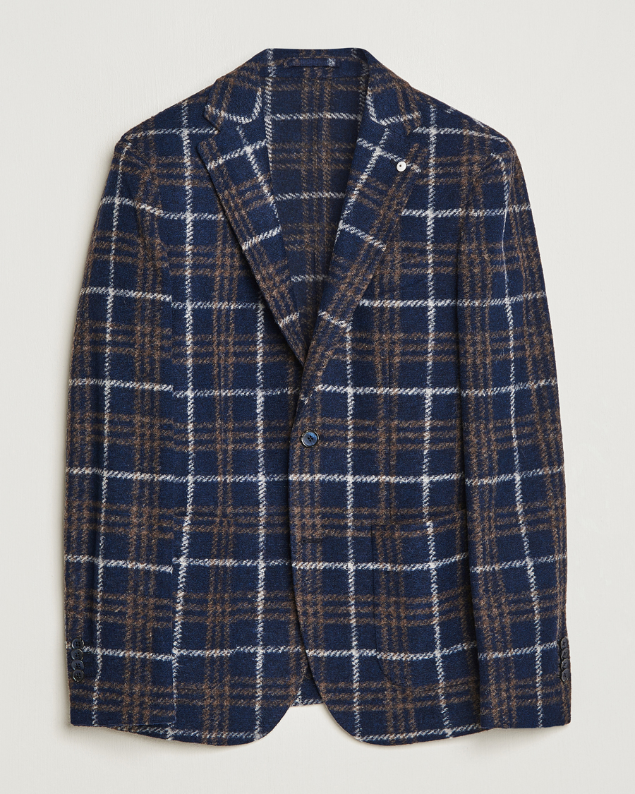 Herre | Blazere & jakker | L.B.M. 1911 | Jack Checked Wool Jersey Blazer Navy