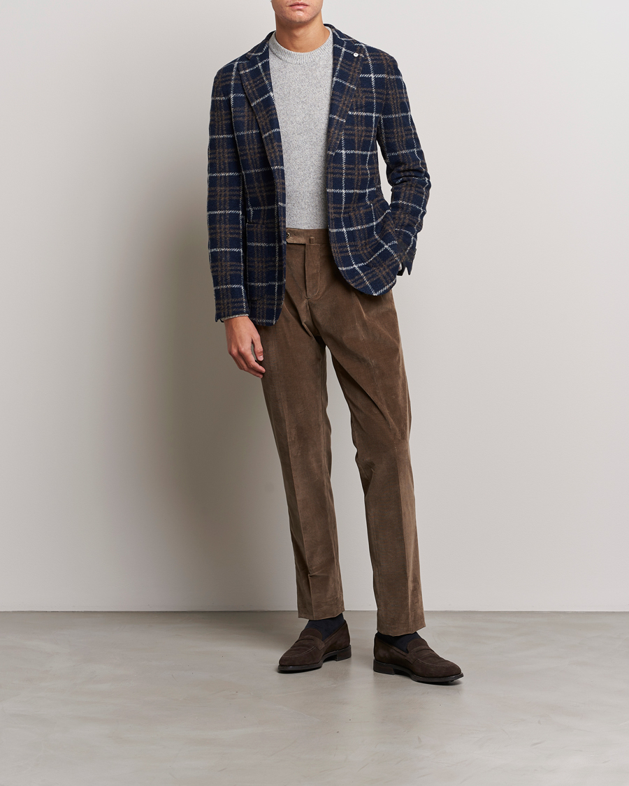 Herre | Blazere & jakker | L.B.M. 1911 | Jack Checked Wool Jersey Blazer Navy