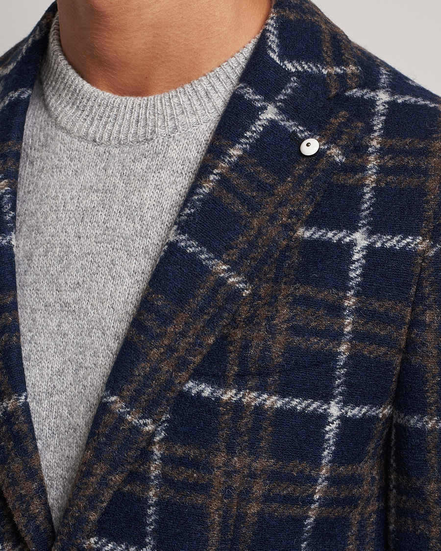 Herre | Blazere & jakker | L.B.M. 1911 | Jack Checked Wool Jersey Blazer Navy