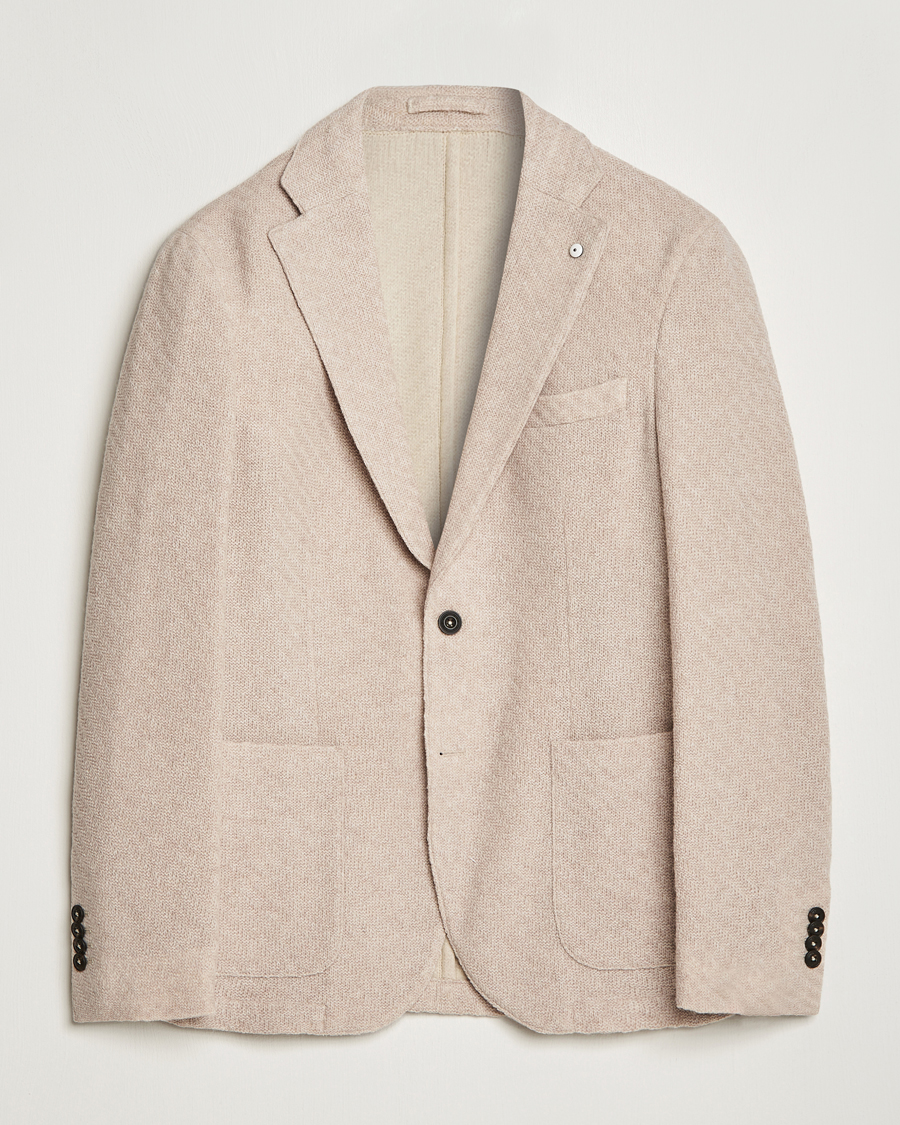 Herre | Blazere & jakker | L.B.M. 1911 | Knitted Punto Wool Structure Blazer Beige