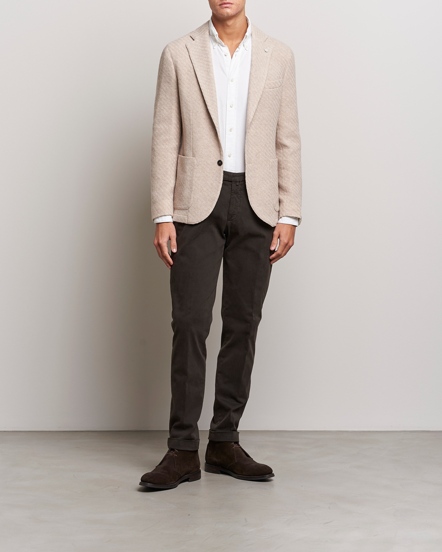 Herre | Blazere & jakker | L.B.M. 1911 | Knitted Punto Wool Structure Blazer Beige