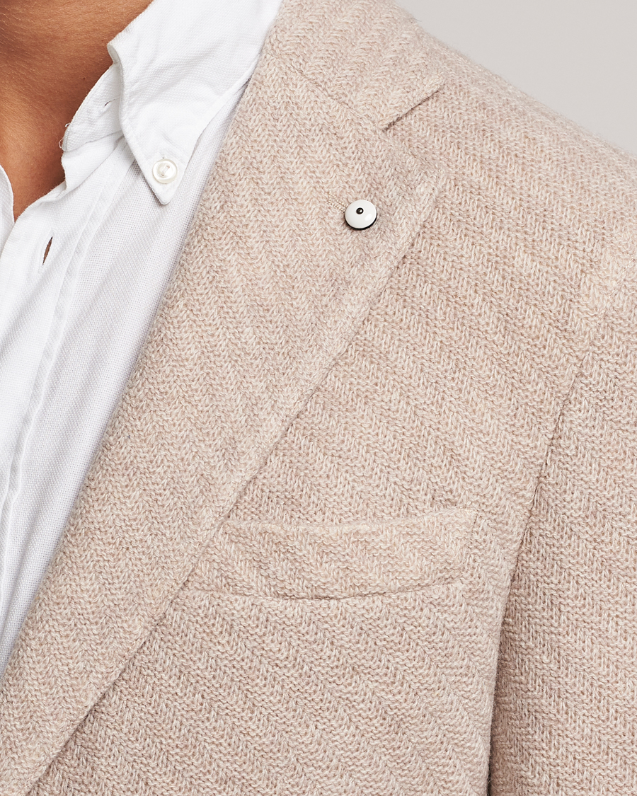 Herre | Blazere & jakker | L.B.M. 1911 | Knitted Punto Wool Structure Blazer Beige