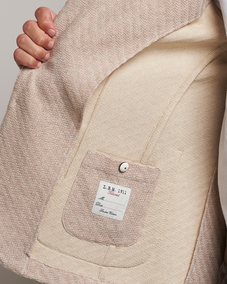 Herre | Blazere & jakker | L.B.M. 1911 | Knitted Punto Wool Structure Blazer Beige