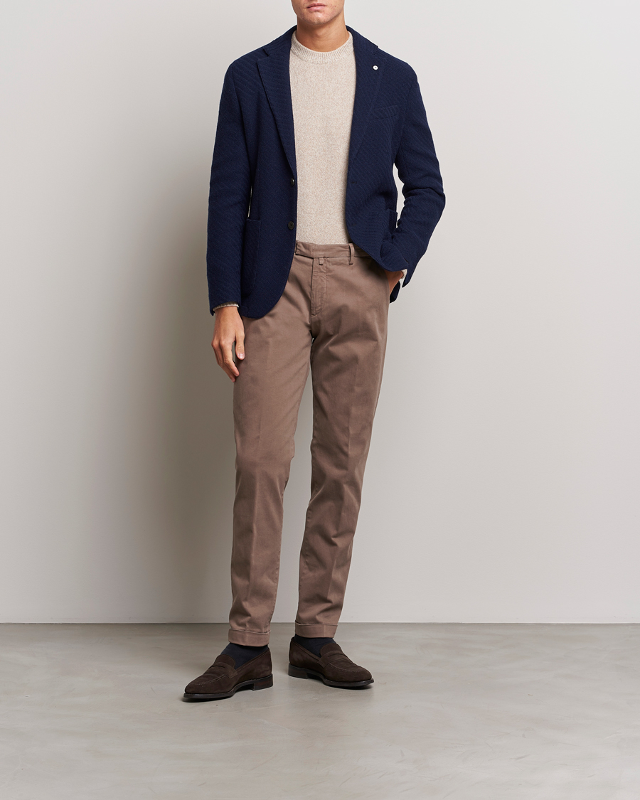 Herre | Blazere & jakker | L.B.M. 1911 | Knitted Punto Wool Structure Blazer Navy