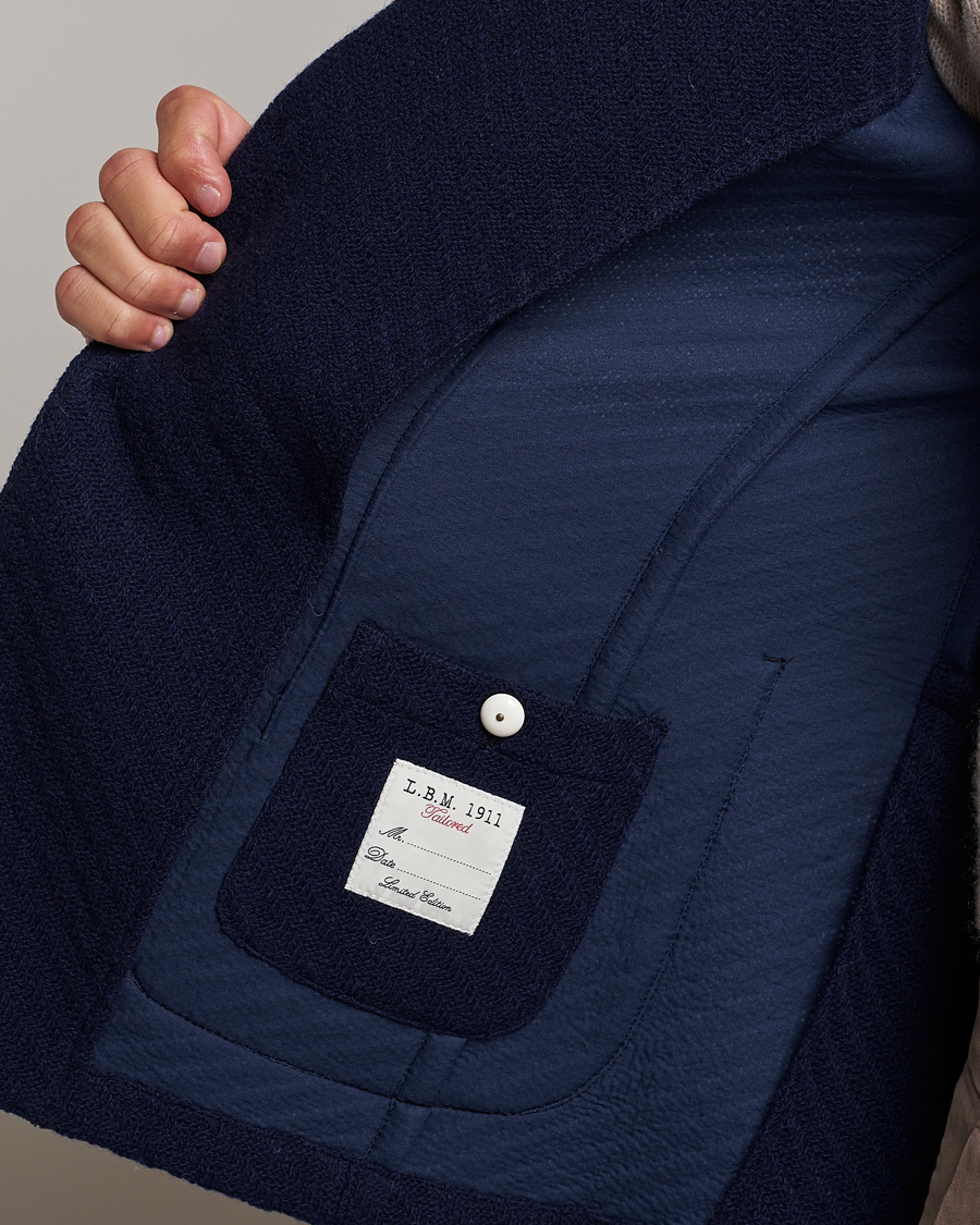 Herre | Blazere & jakker | L.B.M. 1911 | Knitted Punto Wool Structure Blazer Navy