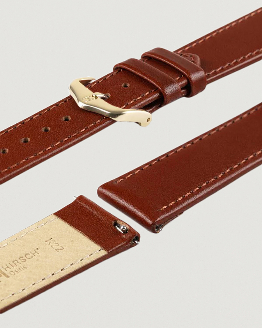 Herre | Urremme | HIRSCH | Osiris Calf Leather Watch Strap Mid Brown