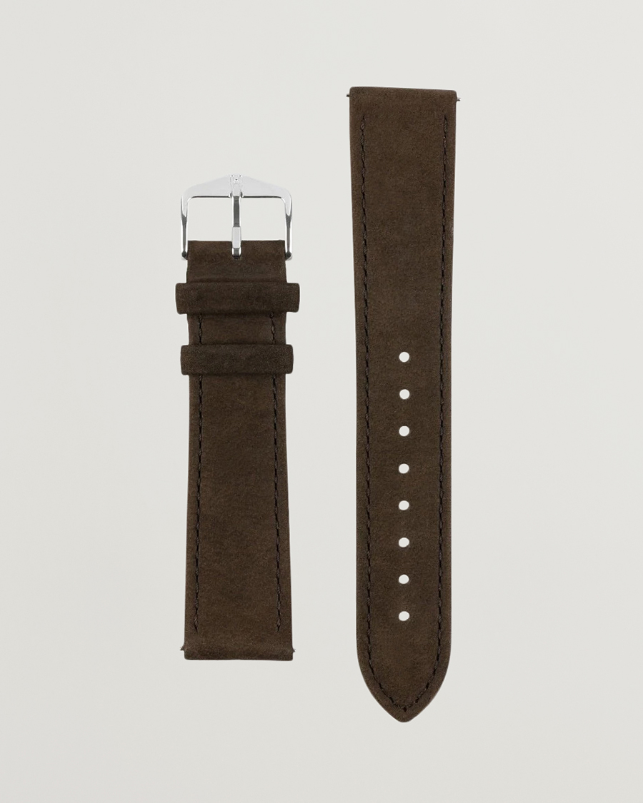 Herre | Urremme | HIRSCH | Osiris Calf Leather Nubuck Effect Watch Strap Brown