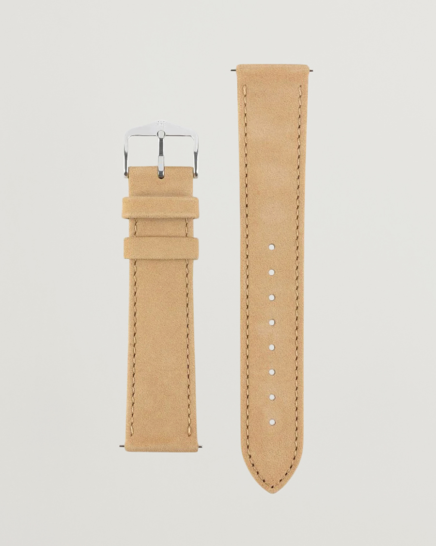Herre | Urremme | HIRSCH | Osiris Calf Leather Nubuck Effect Watch Strap Beige