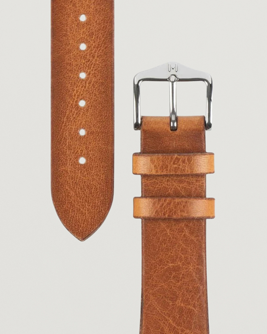 Herre | Klokkeremmer | HIRSCH | Bagnore Vintage Leather Watch Strap Golden Brown