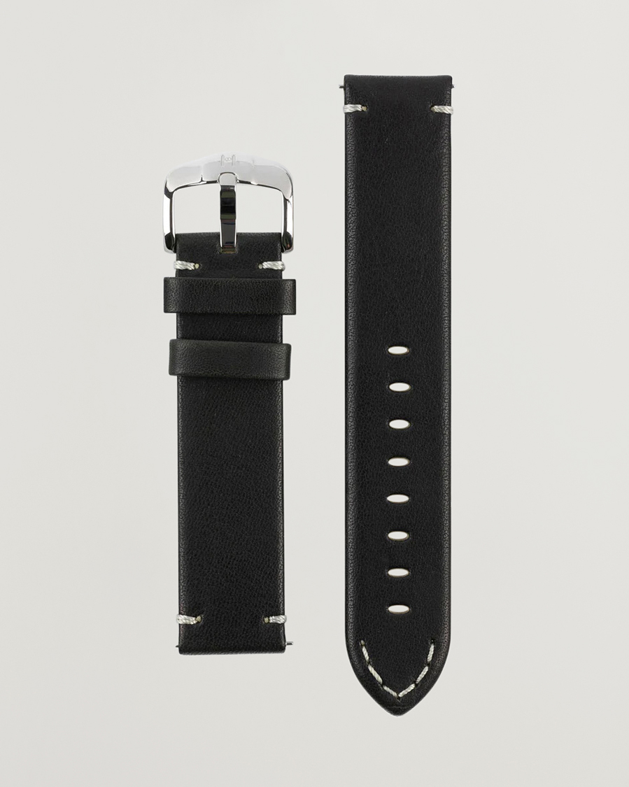 Herre | Urremme | HIRSCH | Ranger Retro Leather Watch Strap Black