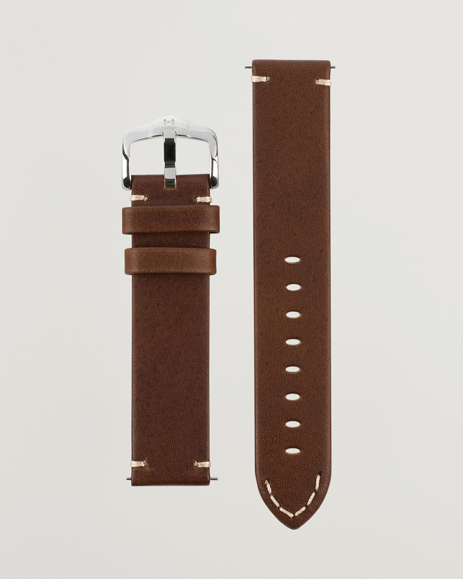 Herre | Urremme | HIRSCH | Ranger Retro Leather Watch Strap Golden Brown