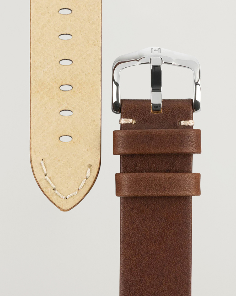 Herre | Urremme | HIRSCH | Ranger Retro Leather Watch Strap Golden Brown