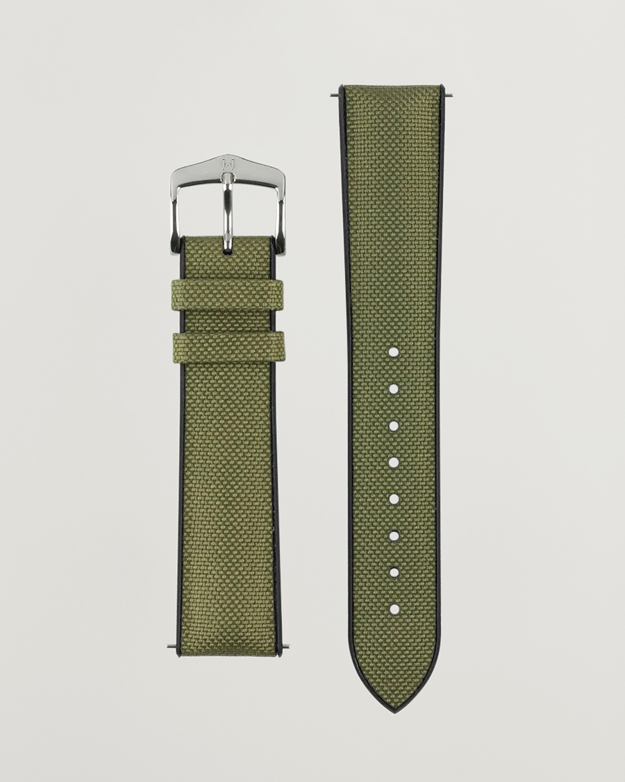 Herre | Urremme | HIRSCH | Arne Sailcloth Effect Performance Watch Strap Olive