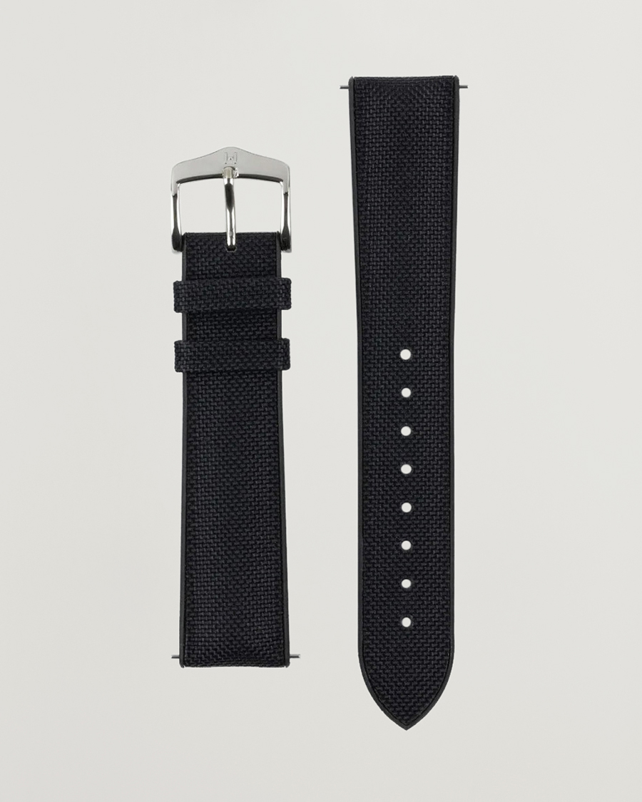 Herre | Urremme | HIRSCH | Arne Sailcloth Effect Performance Watch Strap Black