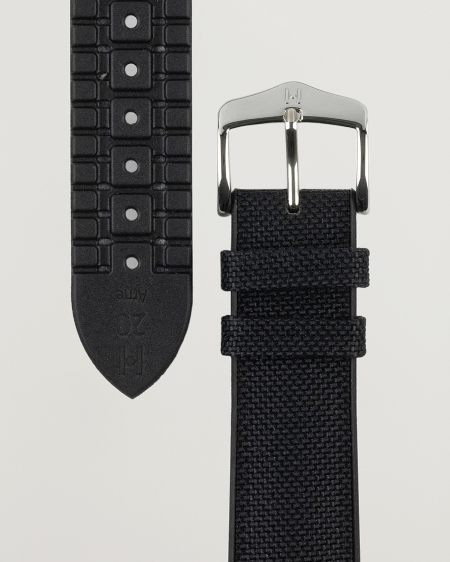 Herre | HIRSCH | HIRSCH | Arne Sailcloth Effect Performance Watch Strap Black