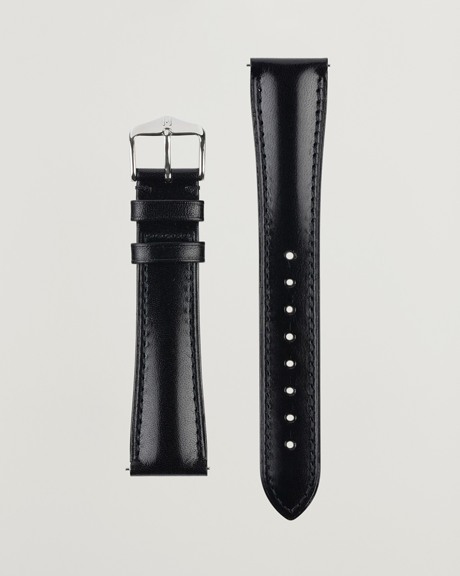 Herre | Urremme | HIRSCH | Siena Tuscan Leather Watch Strap Black