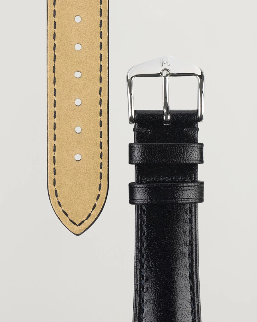 Herre | Urremme | HIRSCH | Siena Tuscan Leather Watch Strap Black