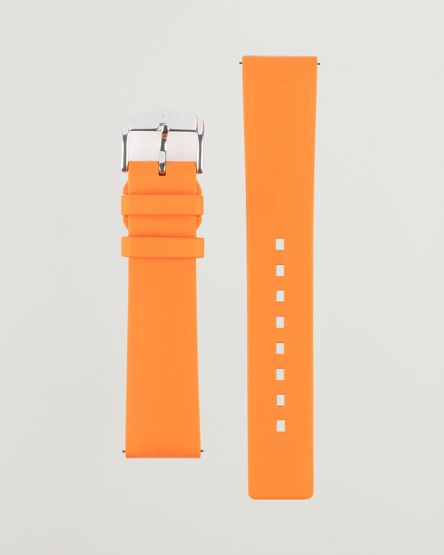 Herre | Urremme | HIRSCH | Pure Natural Rubber Watch Strap Orange