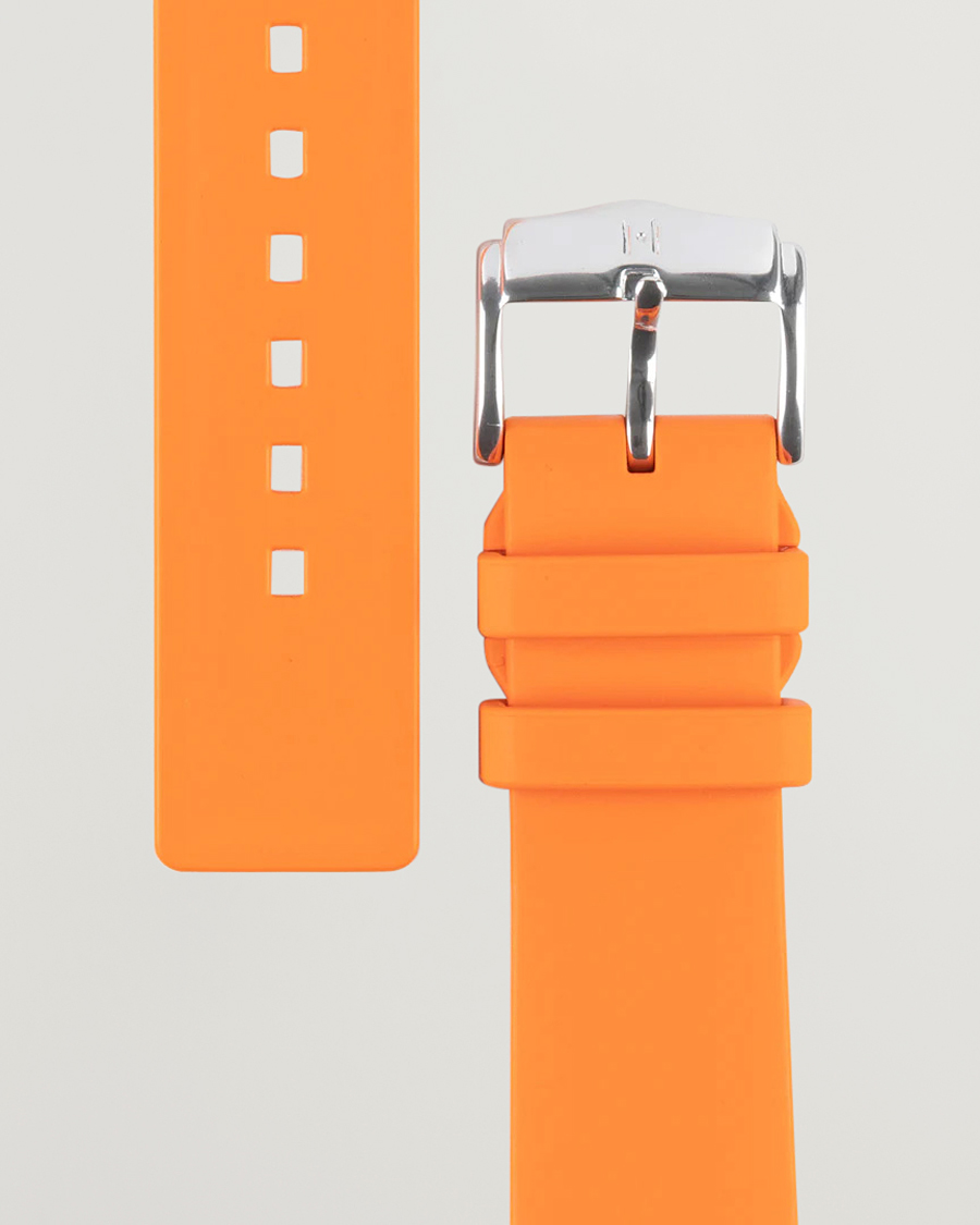 Herre | Urremme | HIRSCH | Pure Natural Rubber Watch Strap Orange