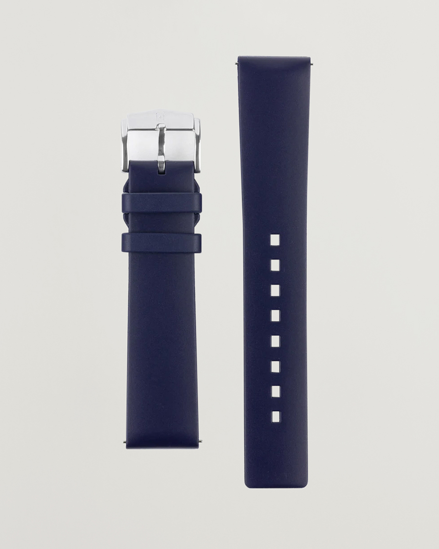 Herre | Urremme | HIRSCH | Pure Natural Rubber Watch Strap Blue