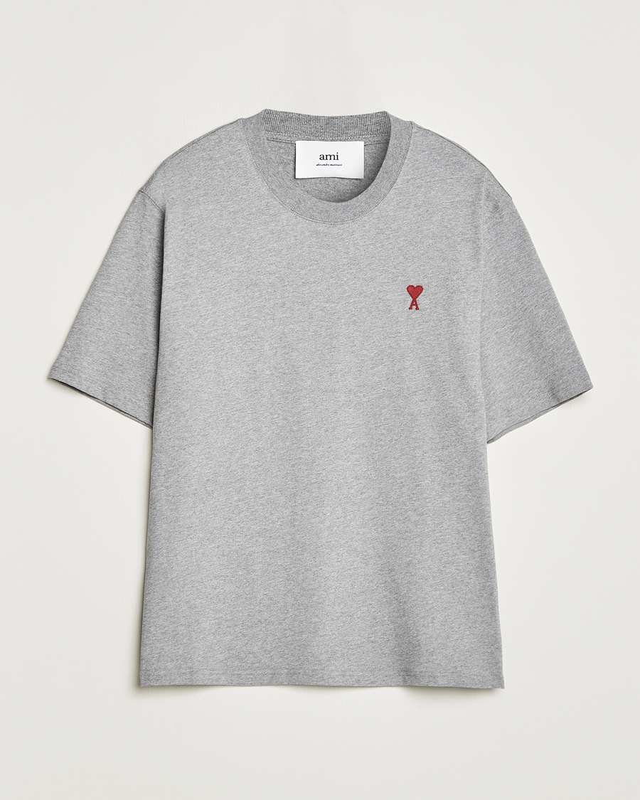 Herre | T-Shirts | AMI | Heart Logo T-Shirt Heather Grey