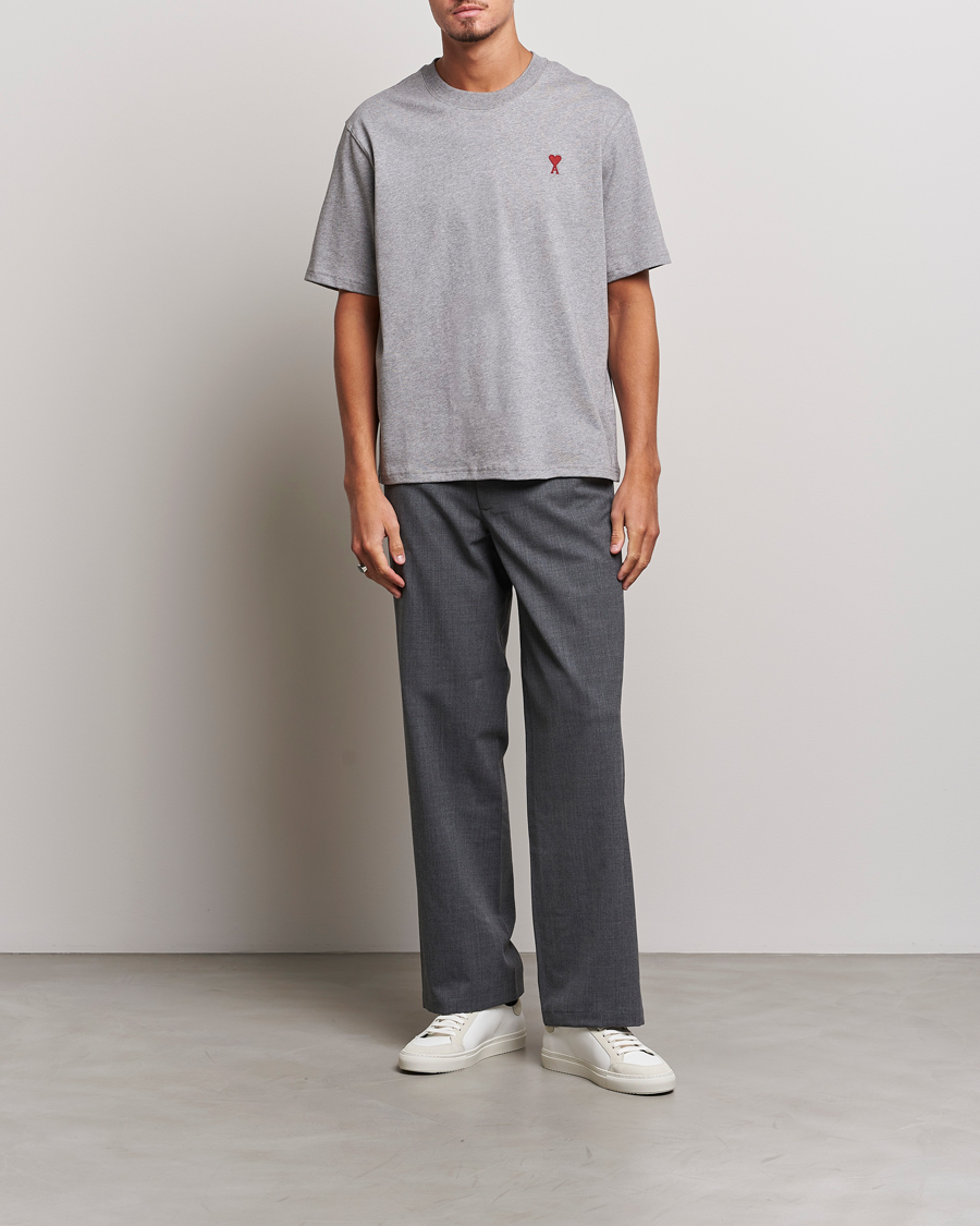 Herre | T-Shirts | AMI | Heart Logo T-Shirt Heather Grey