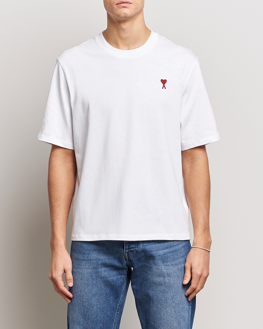 Herre | Kortærmede t-shirts | AMI | Heart Logo T-Shirt White