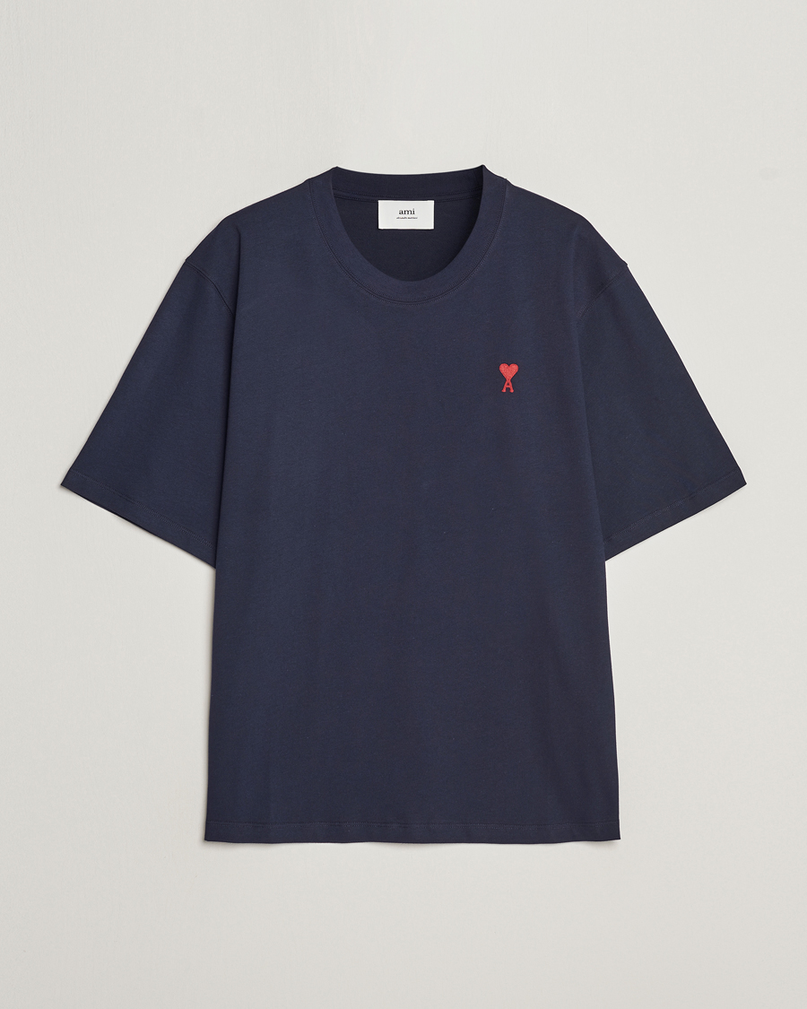 Herre | T-Shirts | AMI | Heart Logo T-Shirt Night Blue