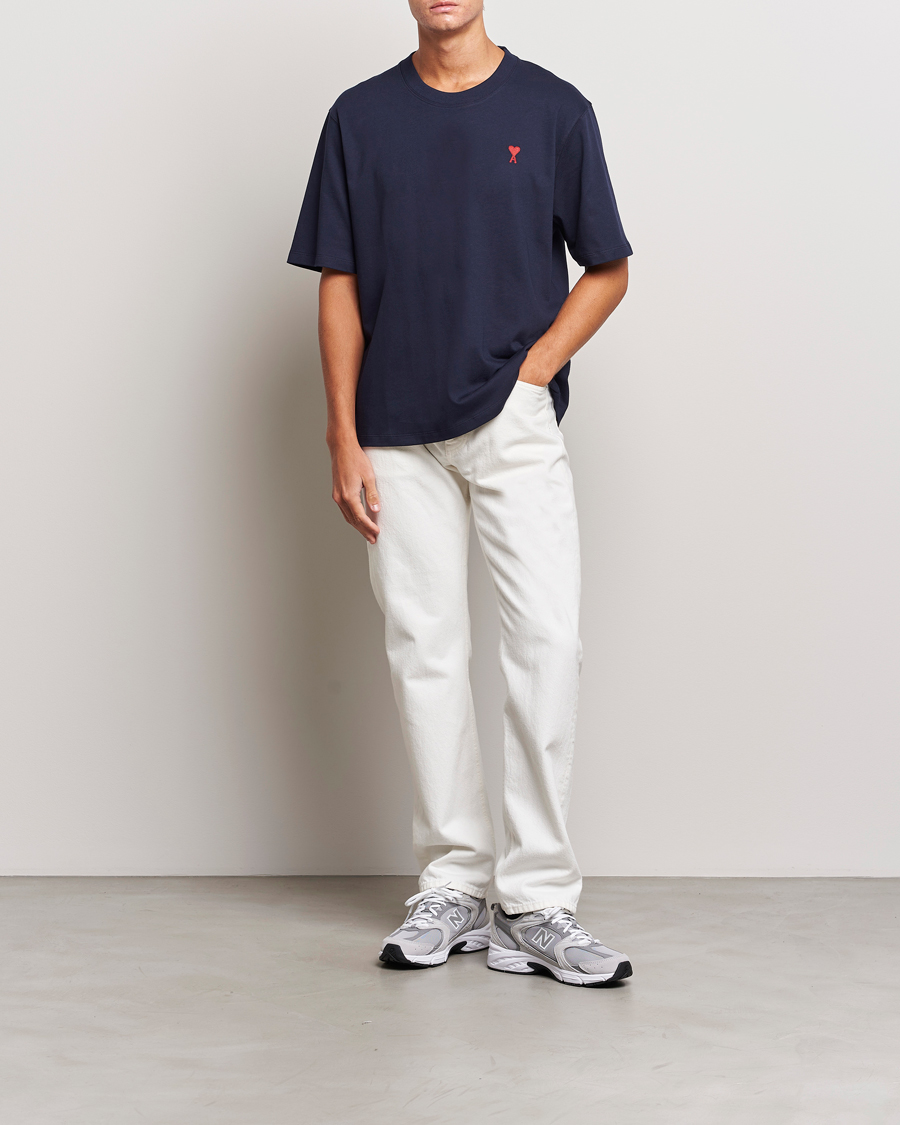 Herre | T-Shirts | AMI | Heart Logo T-Shirt Night Blue