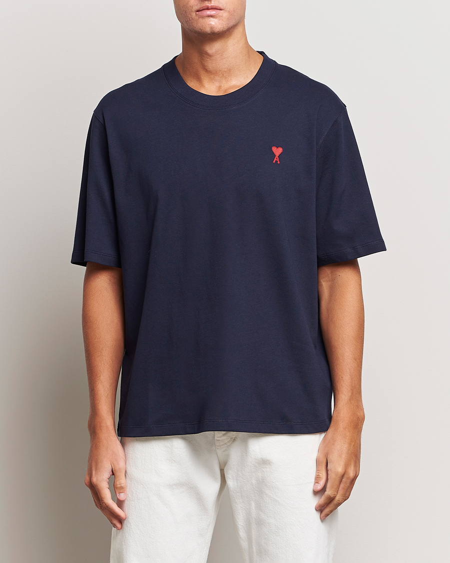 Herre | AMI | AMI | Heart Logo T-Shirt Night Blue