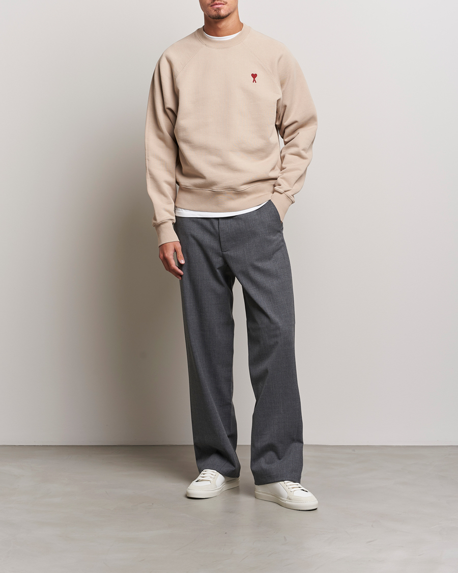 Herre | Trøjer | AMI | Heart Logo Sweatshirt Beige