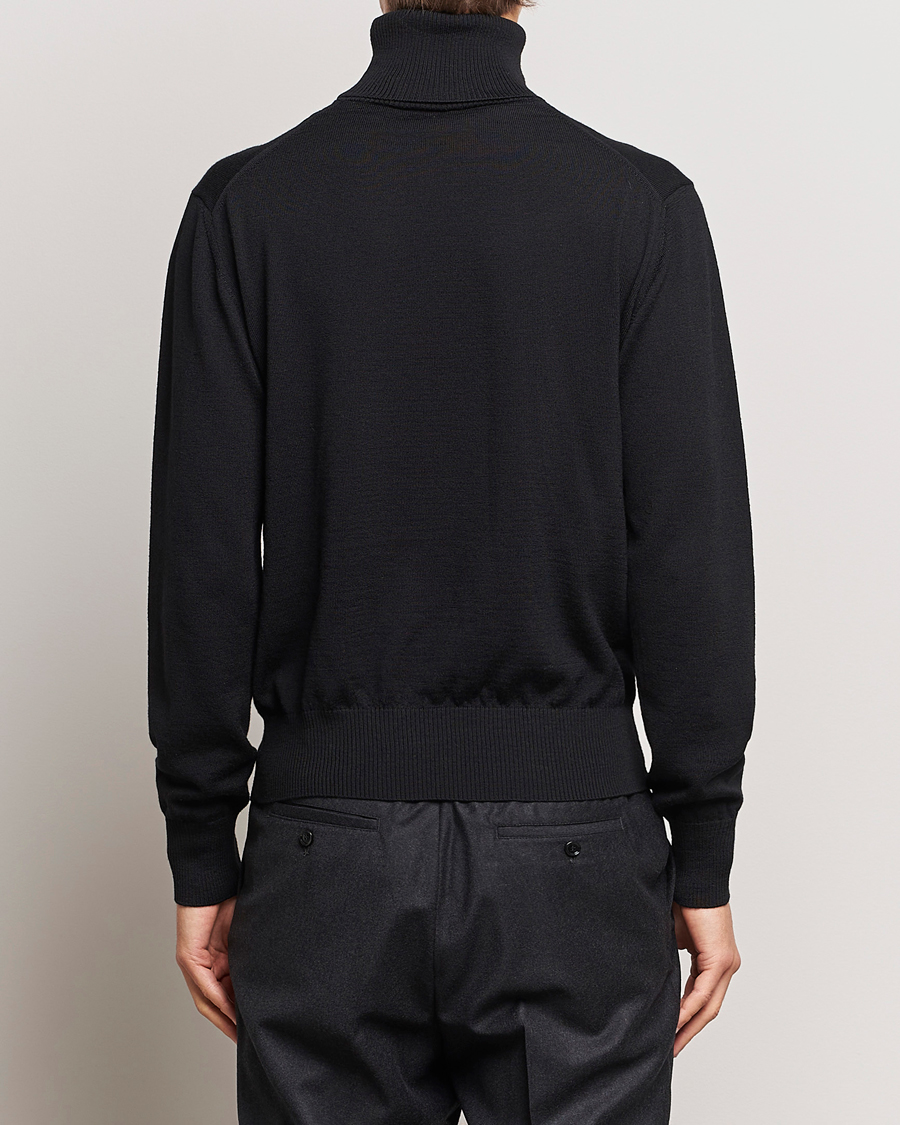 Herre | Trøjer | AMI | Heart Logo Wool Turtleneck Black