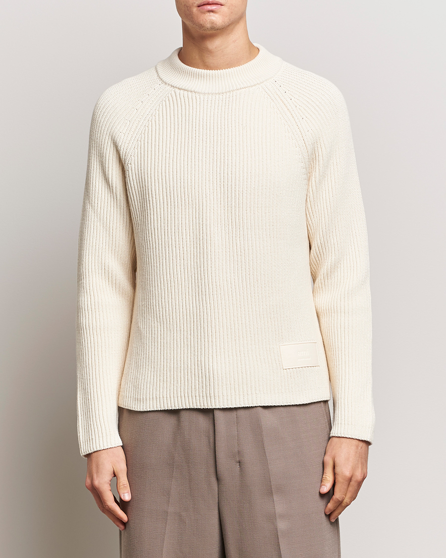 Herre | Trøjer | AMI | Heavy Knitted Crew Neck Ivory